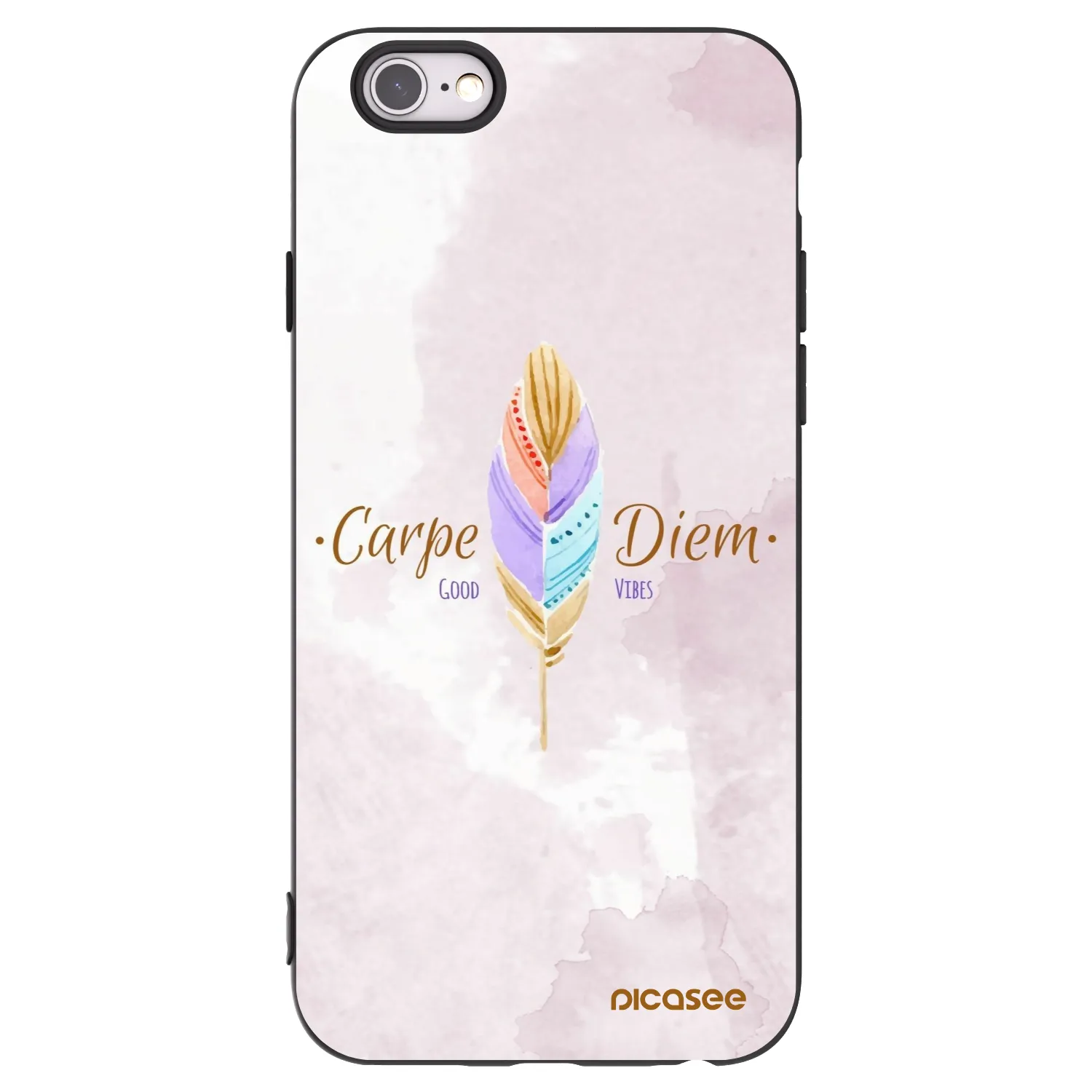 Picasee crna silikonska maskica za Apple iPhone 6/6S - Carpe Diem