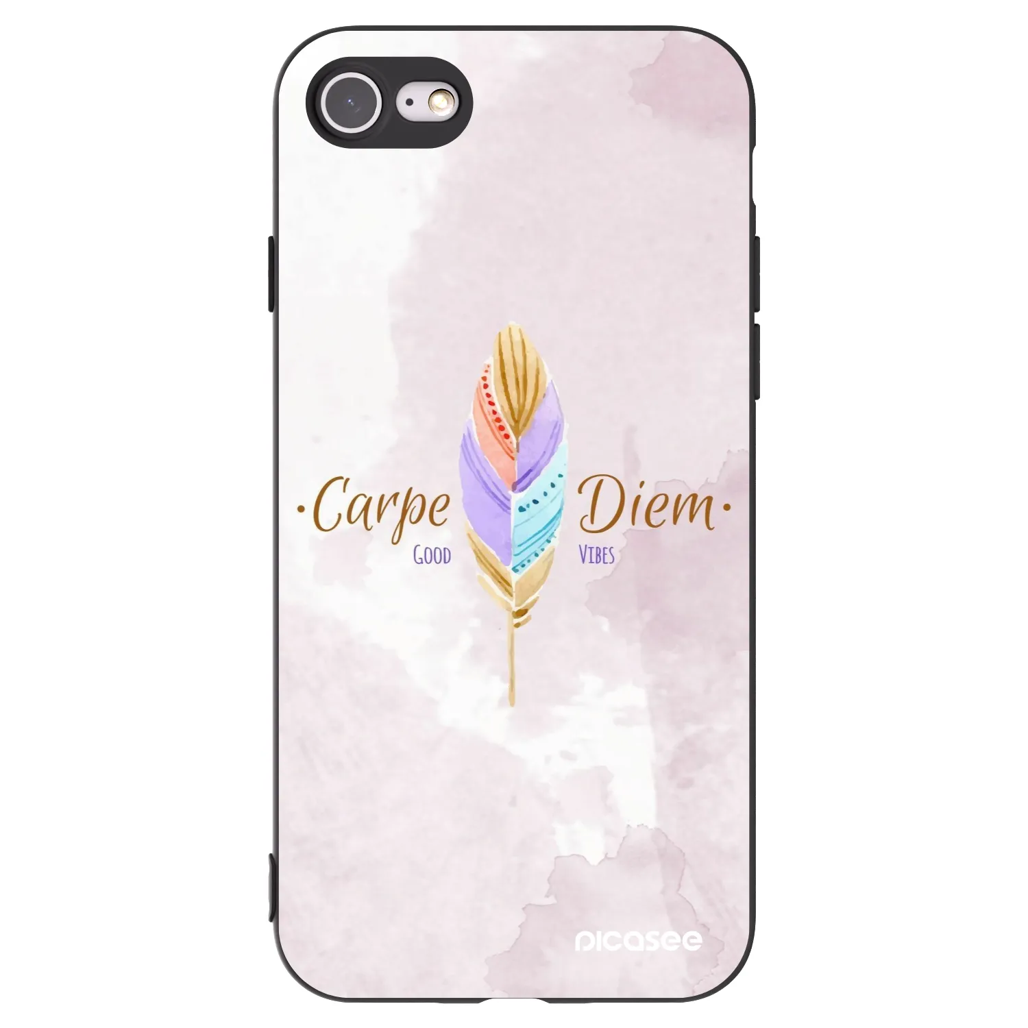 Picasee crna silikonska maskica za Apple iPhone 7 - Carpe Diem