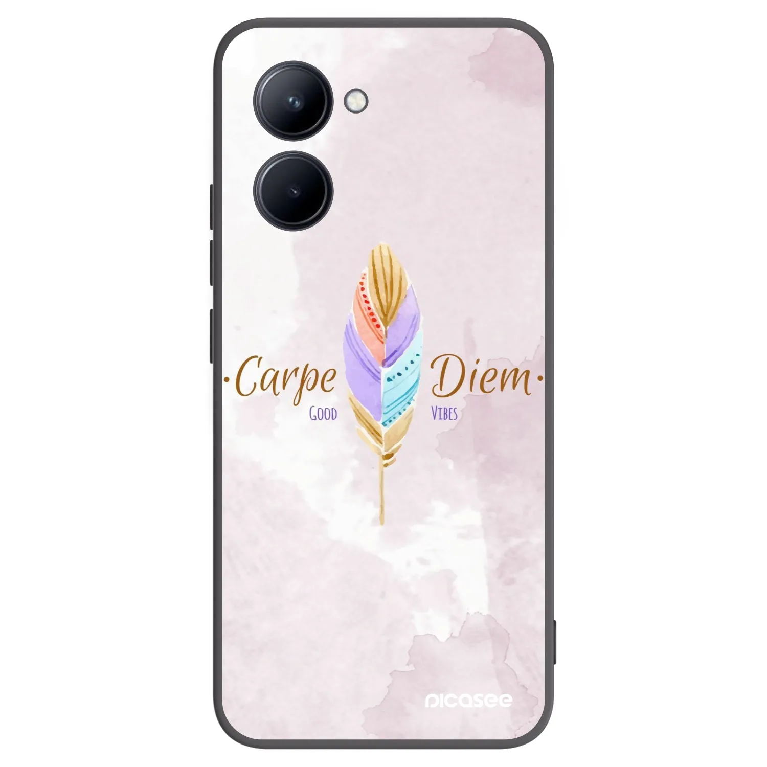Picasee crna silikonska maskica za Realme C33 (2023) - Carpe Diem