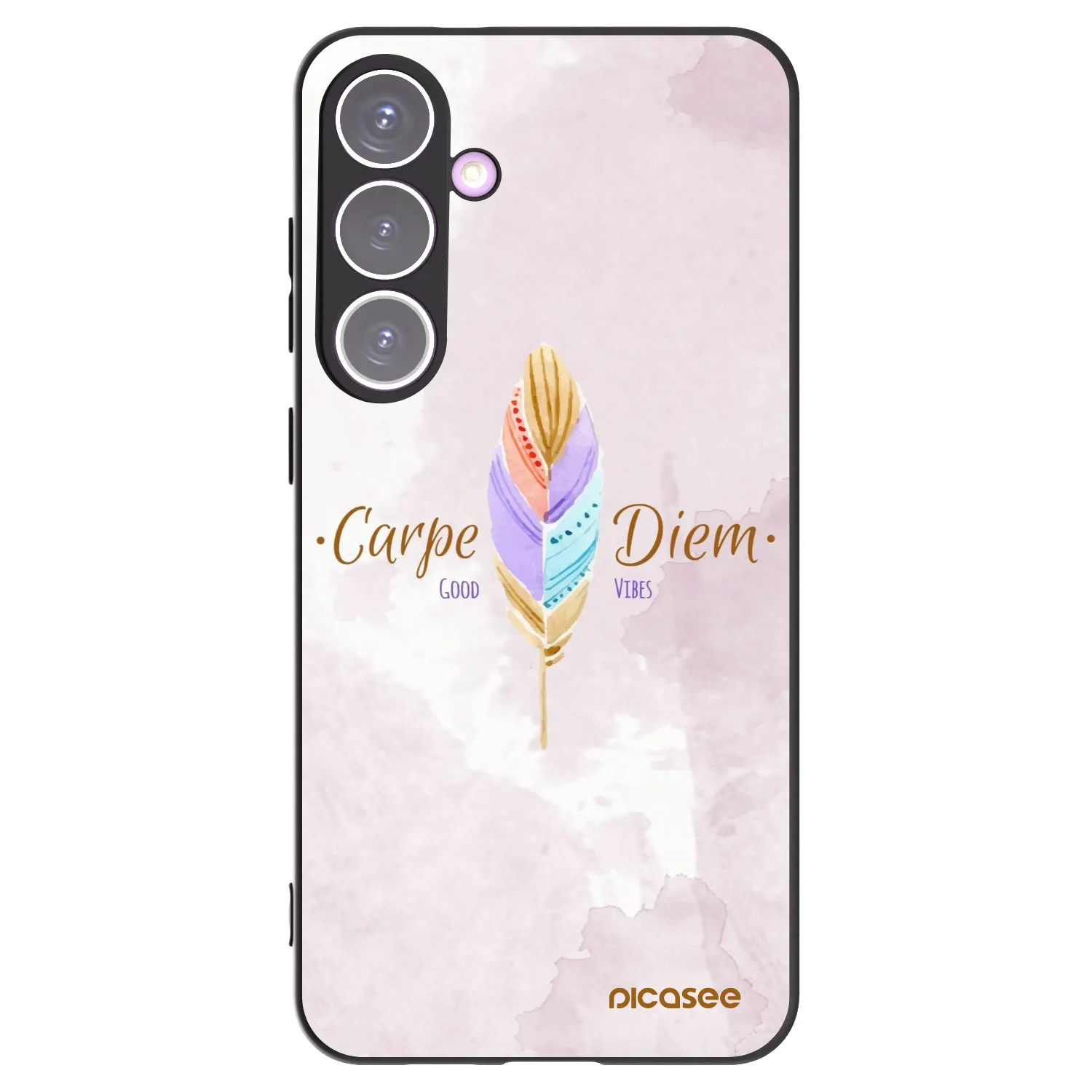 Picasee crna silikonska maskica za Samsung Galaxy S24+ S926B 5G - Carpe Diem