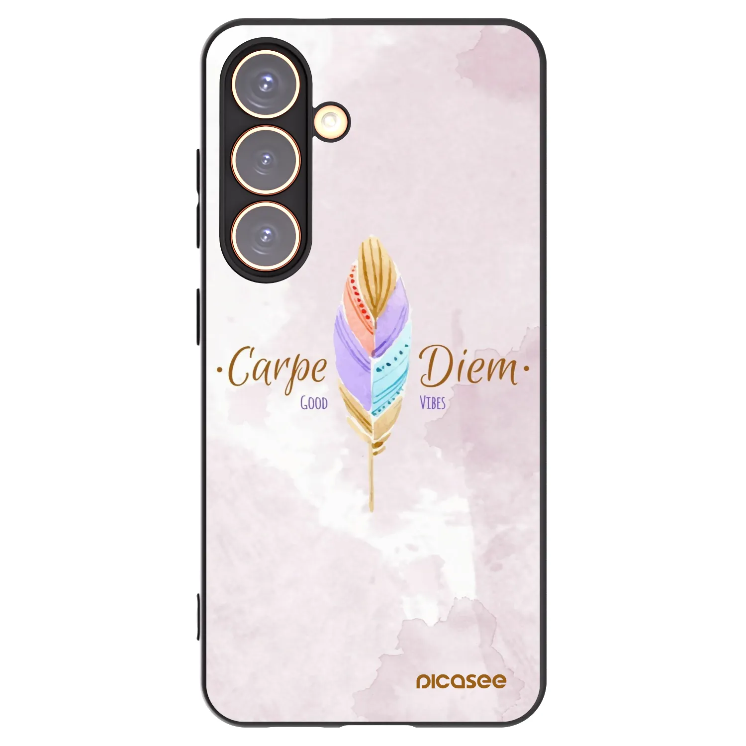 Picasee crna silikonska maskica za Samsung Galaxy S24 S921B 5G - Carpe Diem