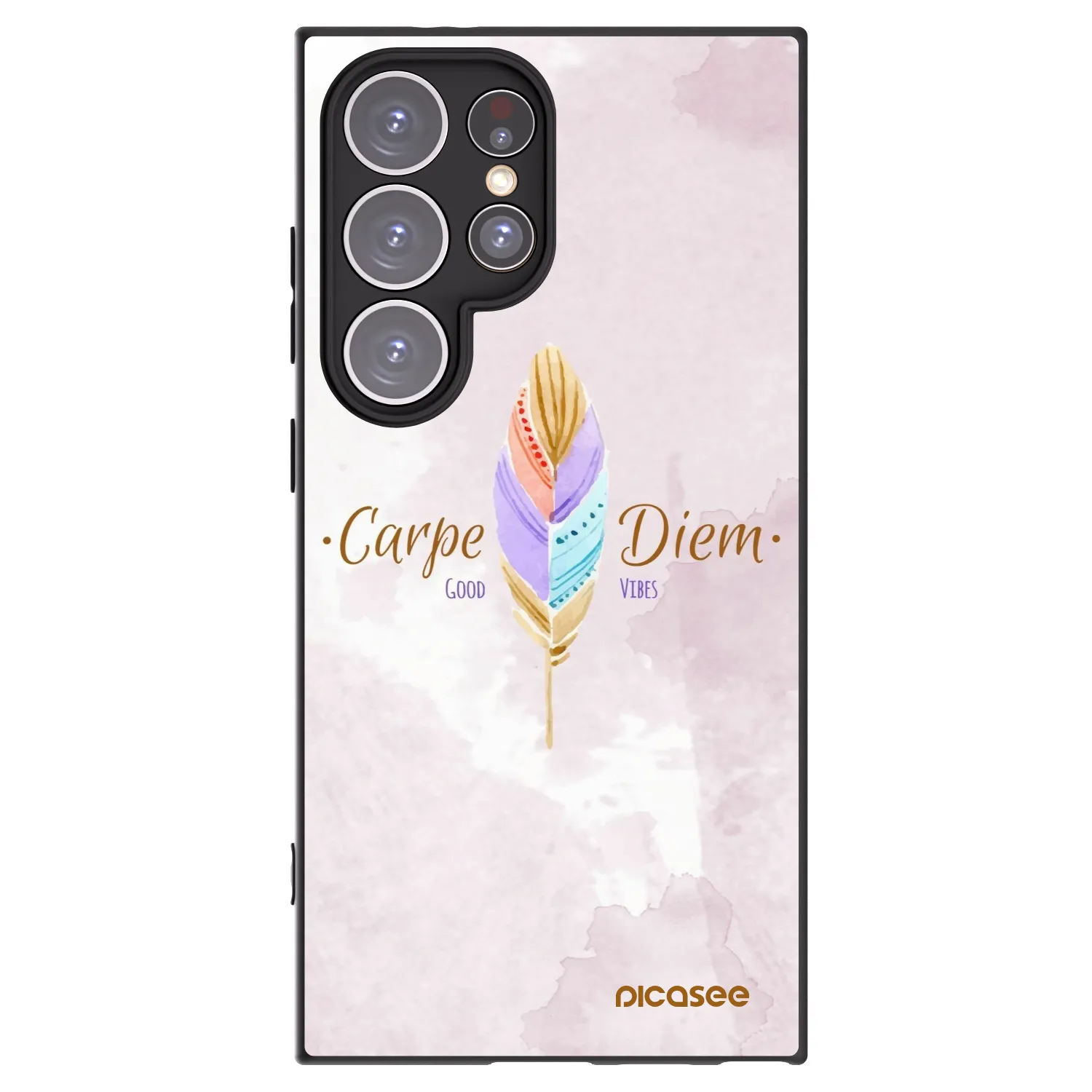Picasee crna silikonska maskica za Samsung Galaxy S24 Ultra S928B 5G - Carpe Diem