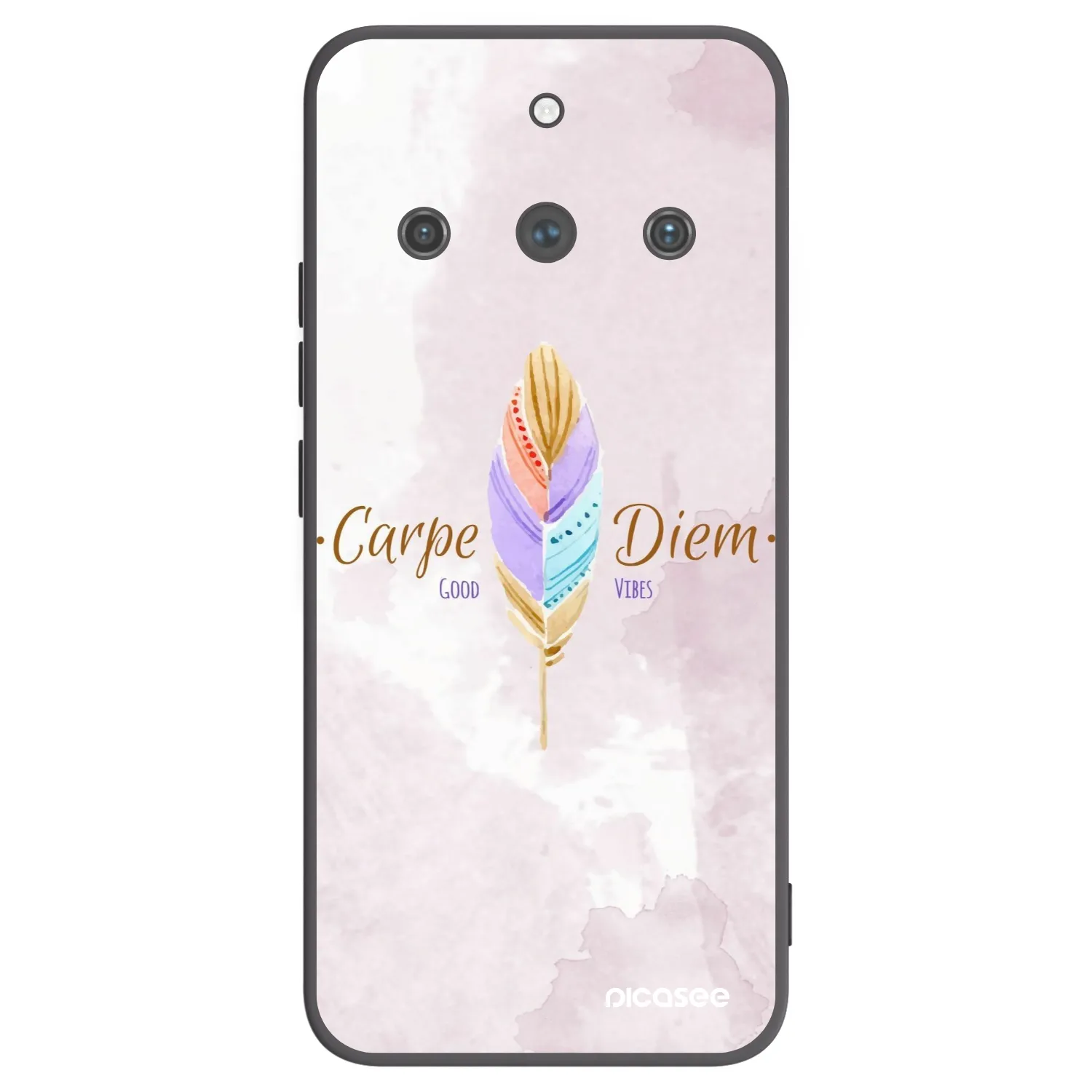 Picasee crna silikonska maskica za Realme 11 Pro+ - Carpe Diem