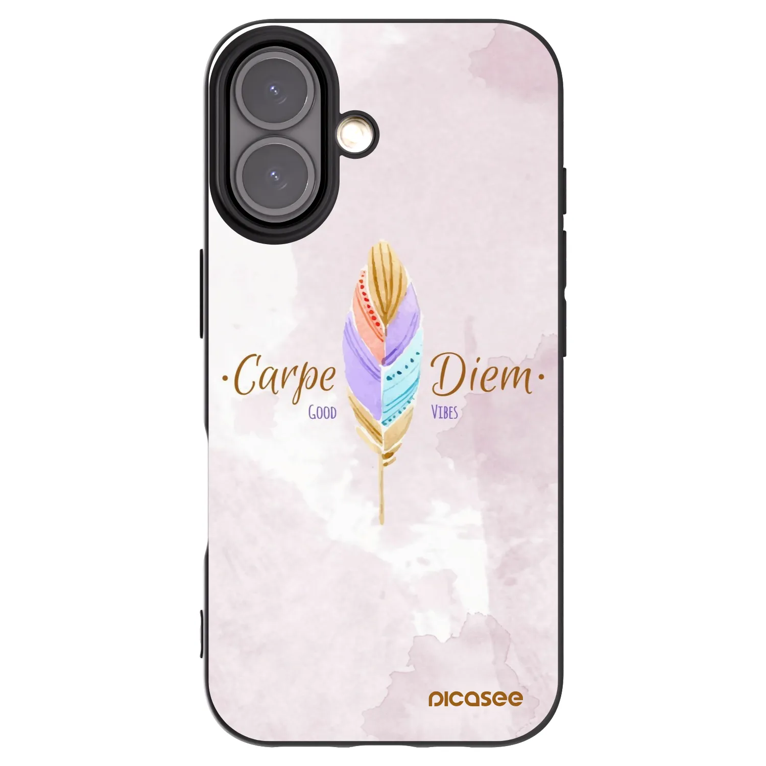 Picasee crna silikonska maskica za Apple iPhone 16 - Carpe Diem