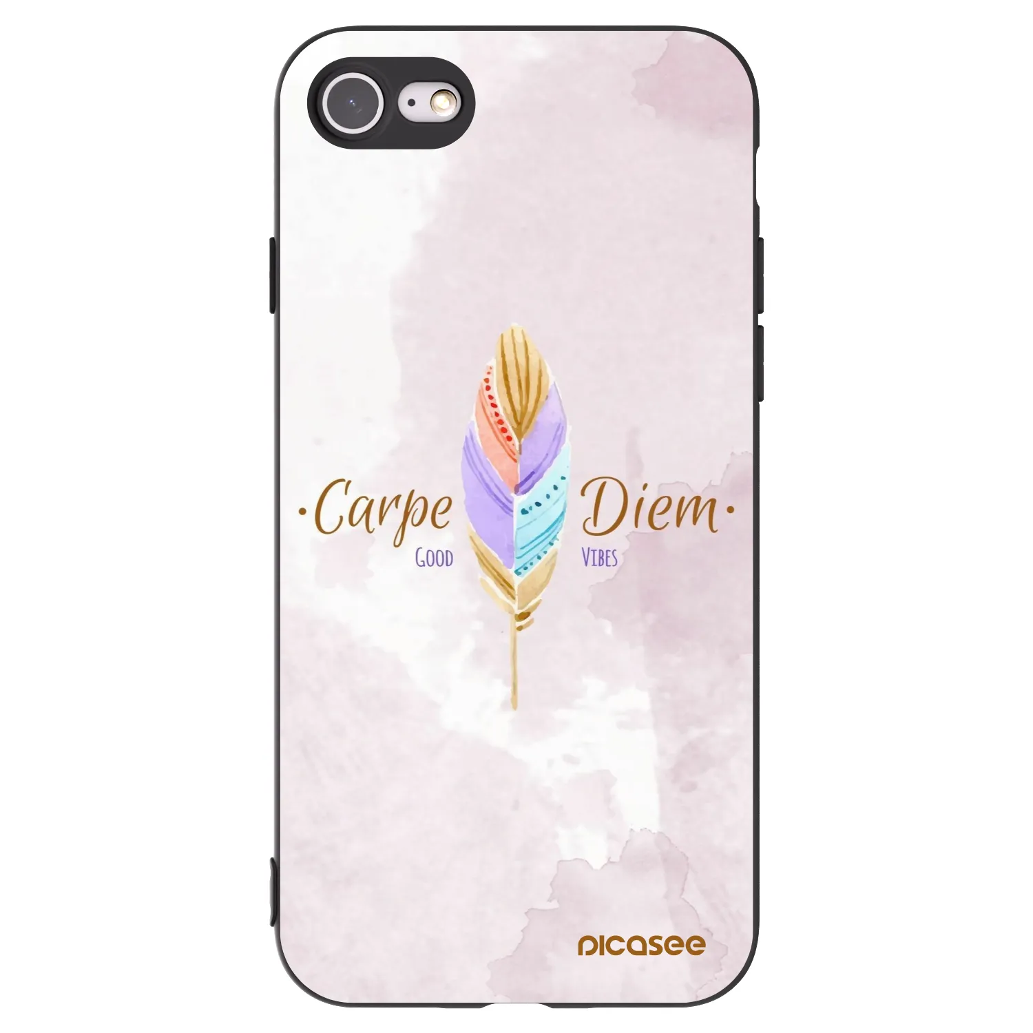 Picasee crna silikonska maskica za Apple iPhone 8 - Carpe Diem