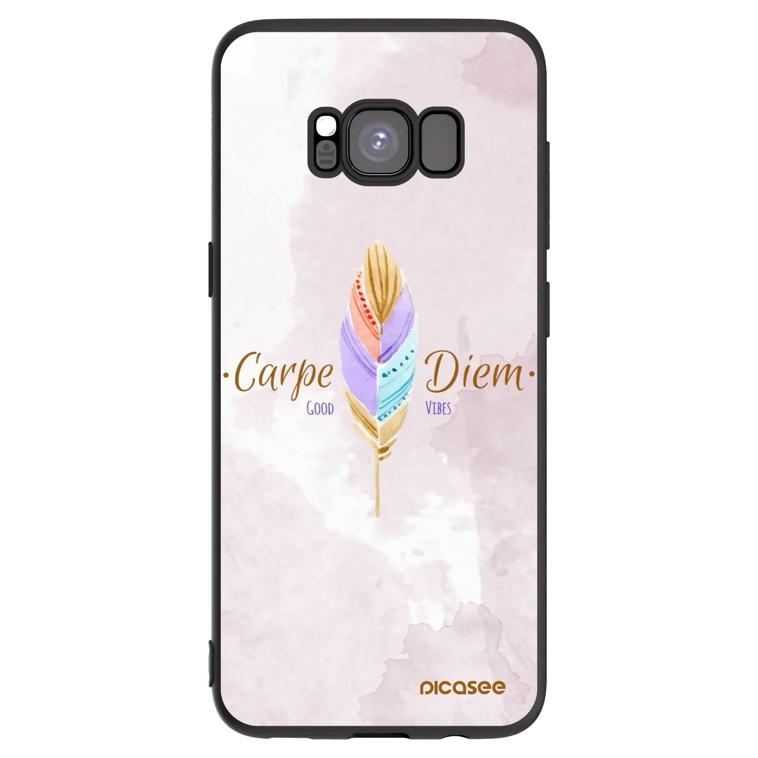 Picasee crna silikonska maskica za Samsung Galaxy S8 G950F - Carpe Diem