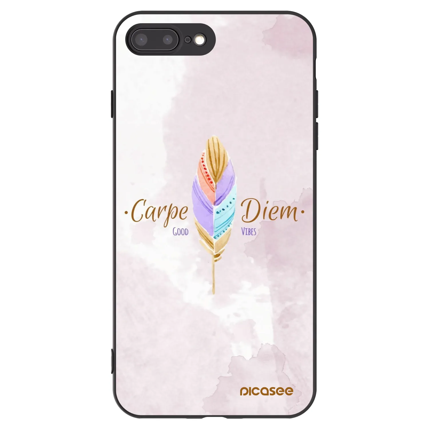 Picasee crna silikonska maskica za Apple iPhone 8 Plus - Carpe Diem