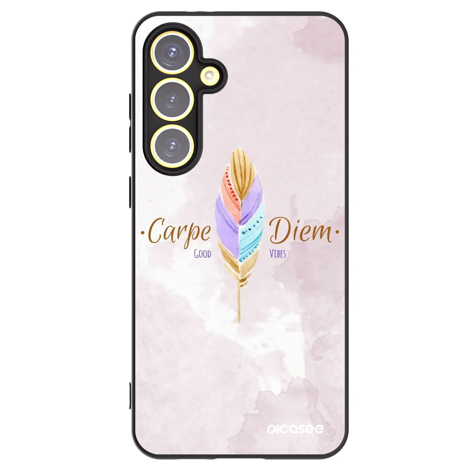 Picasee crna silikonska maskica za Samsung Galaxy S24 FE S721B - Carpe Diem