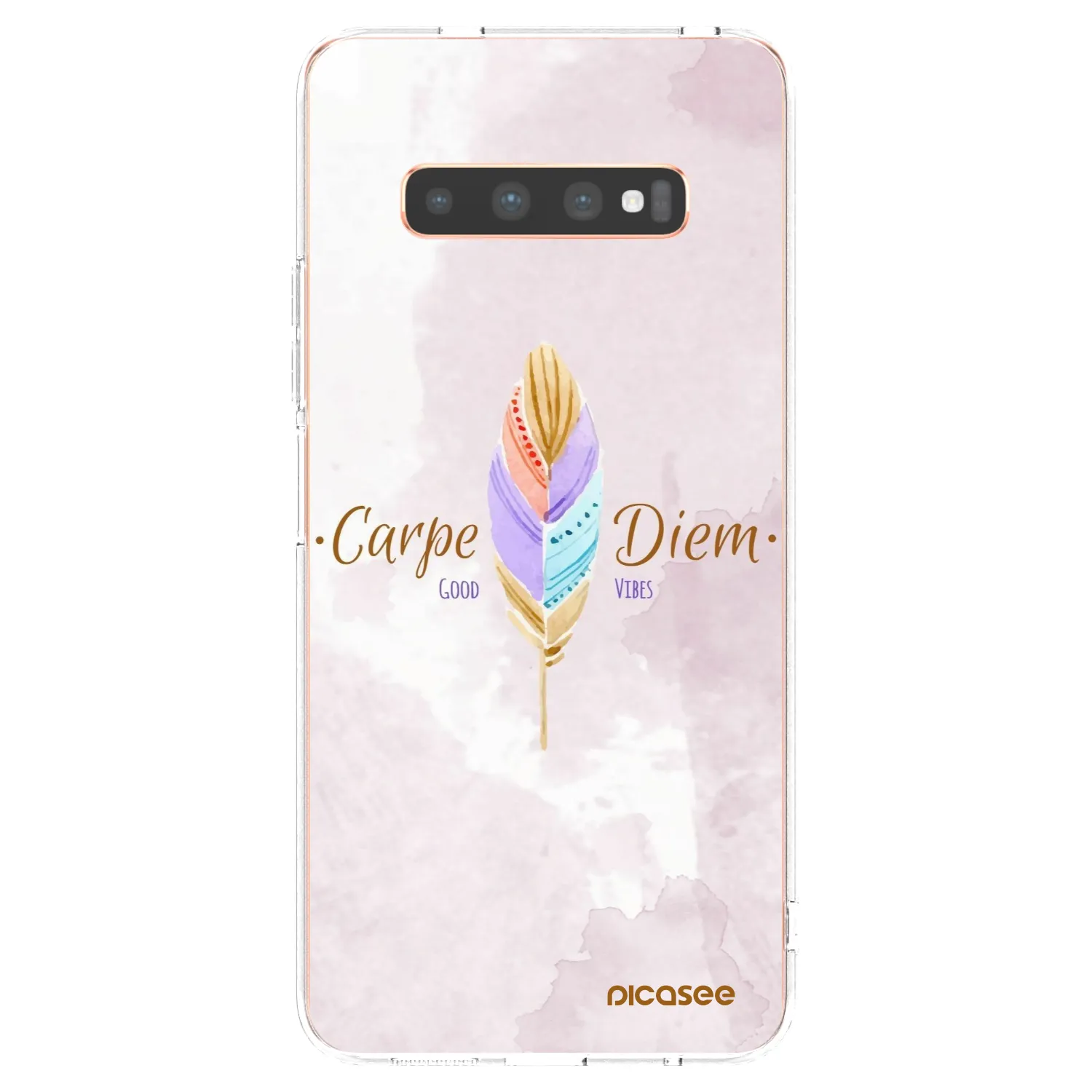 Picasee silikonska prozirna maskica za Samsung Galaxy S10 Plus G975 - Carpe Diem