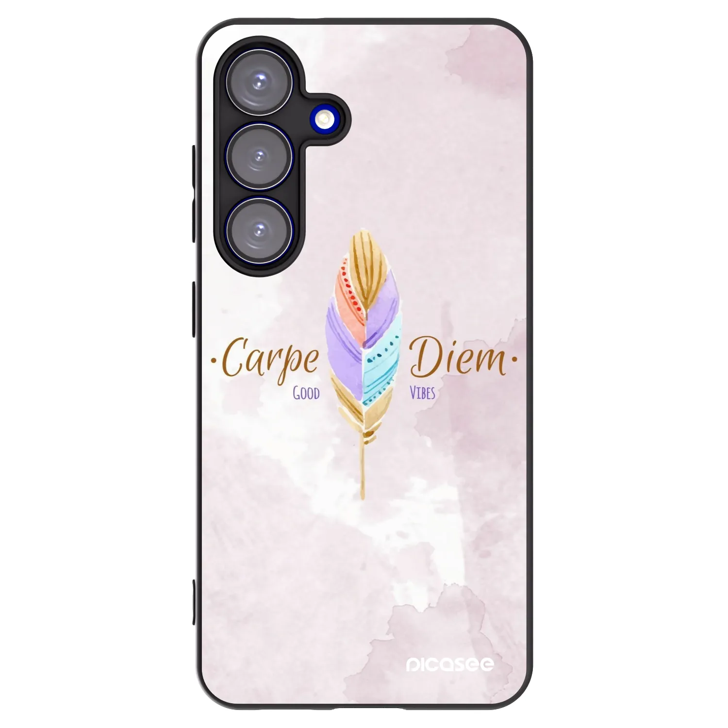 Picasee crna silikonska maskica za Samsung Galaxy S25 5G - Carpe Diem