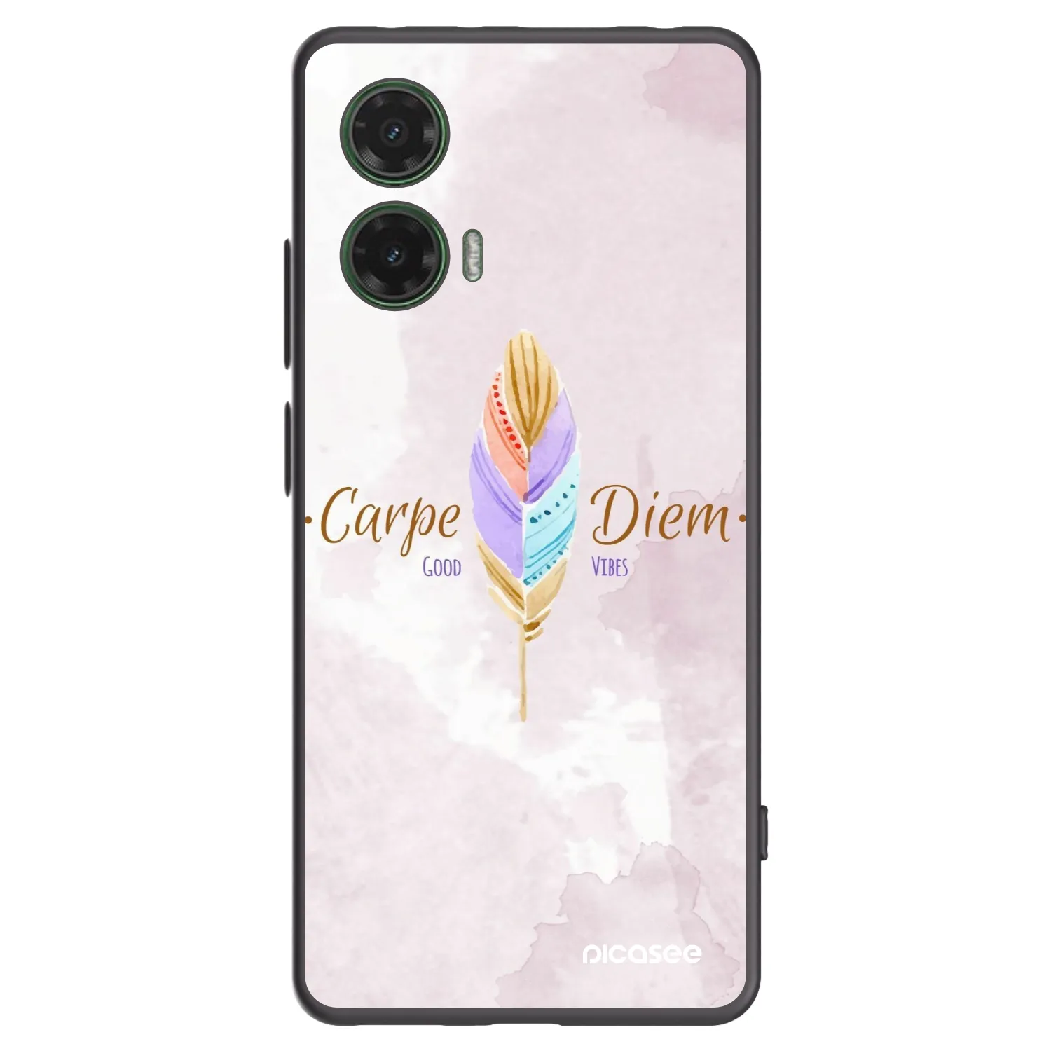 Picasee crna silikonska maskica za Motorola Moto G35 5G - Carpe Diem