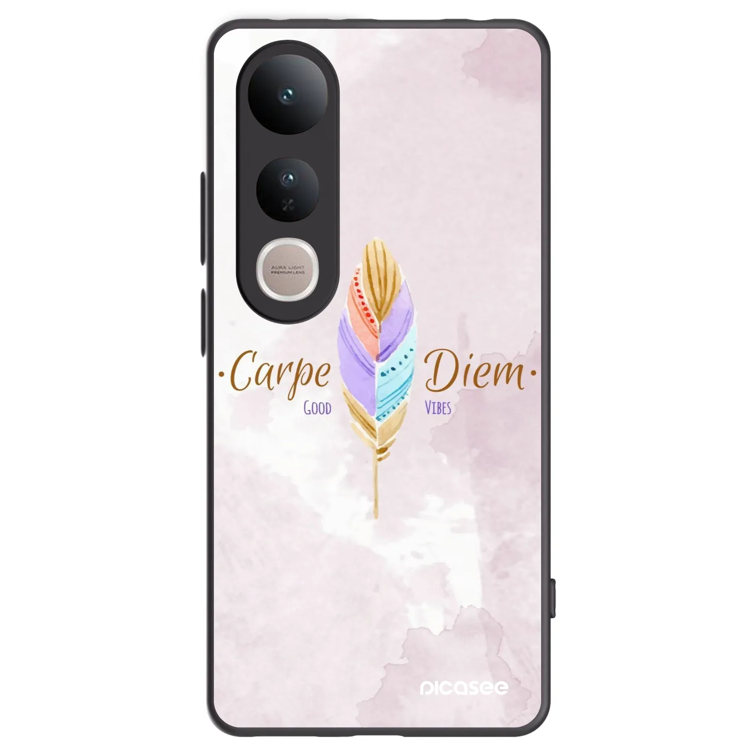Picasee crna silikonska maskica za Vivo V50 Lite 5G - Carpe Diem