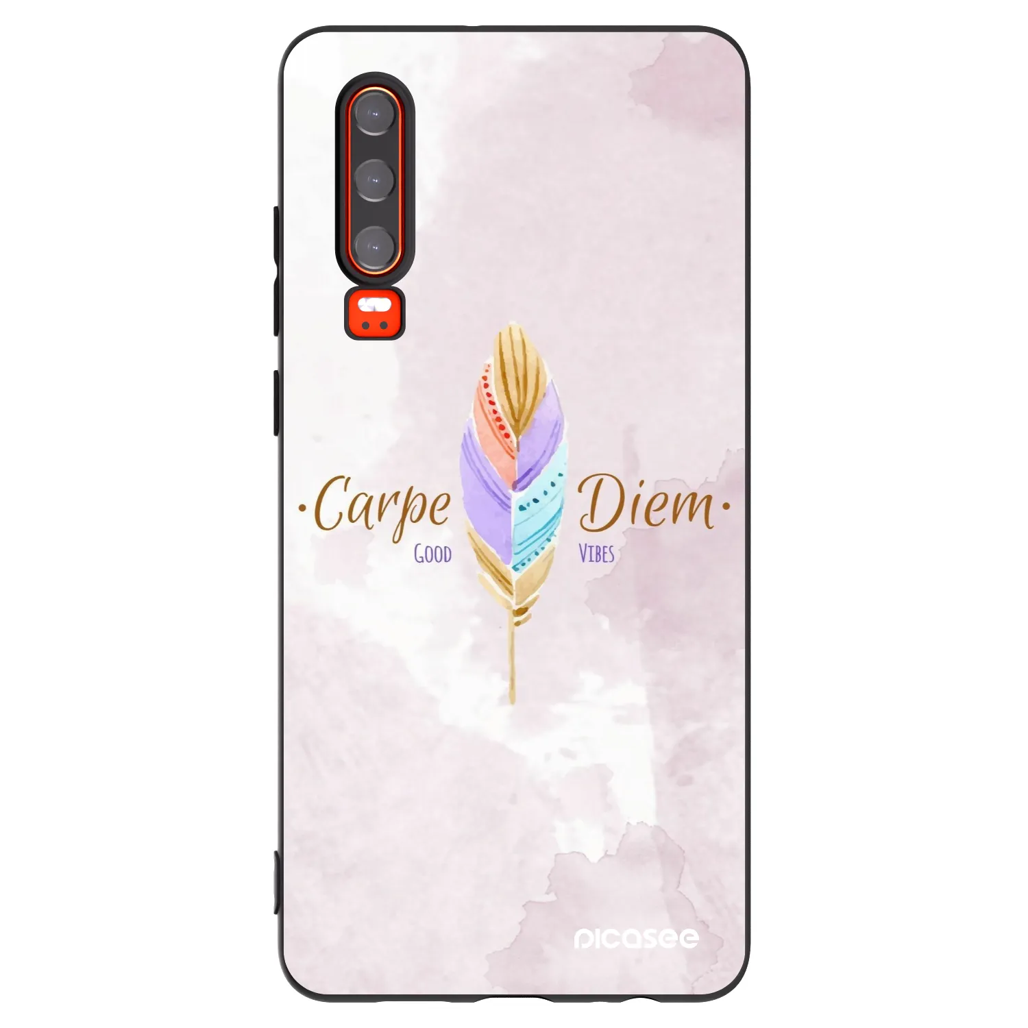 Picasee crna silikonska maskica za Huawei P30 - Carpe Diem