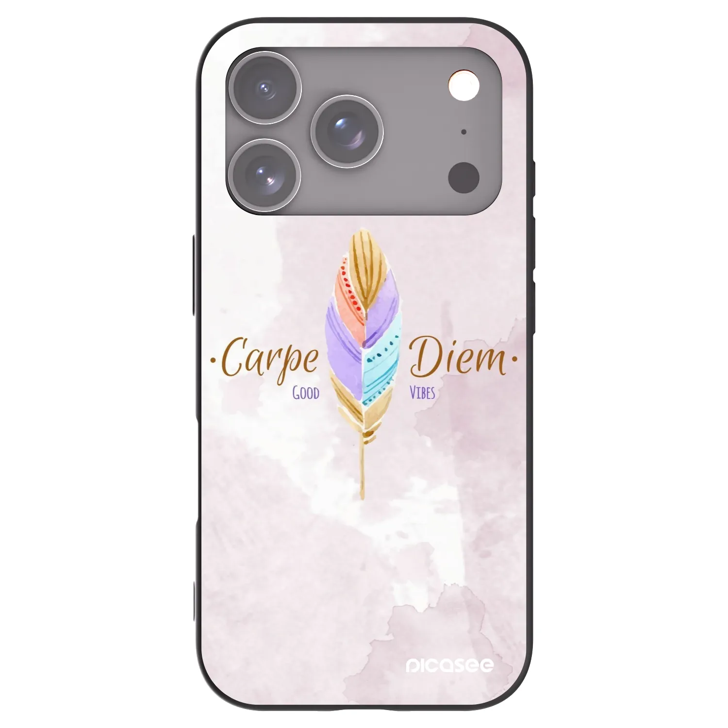 Picasee crna silikonska maskica za Apple iPhone 17 Pro - Carpe Diem
