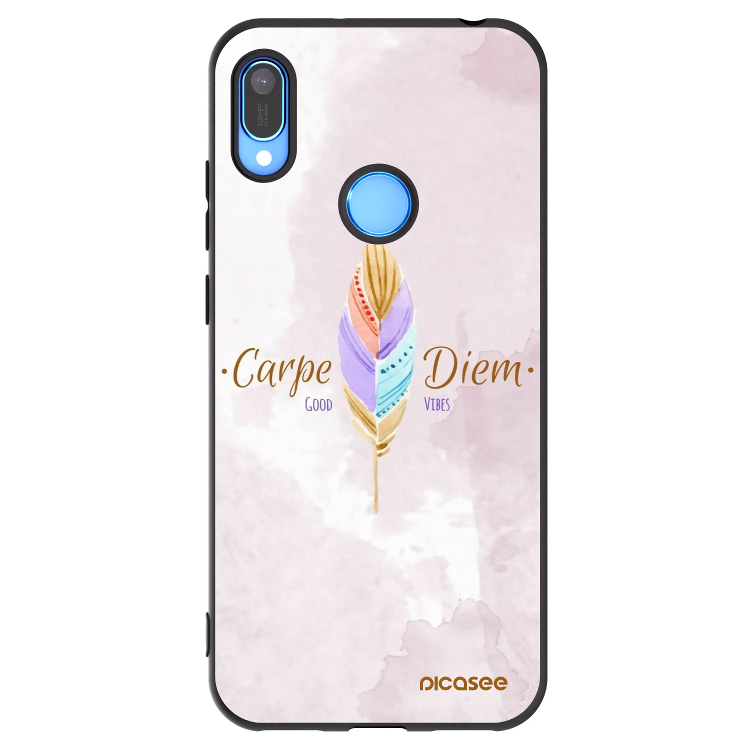 Picasee crna silikonska maskica za Huawei Y6 2019 - Carpe Diem