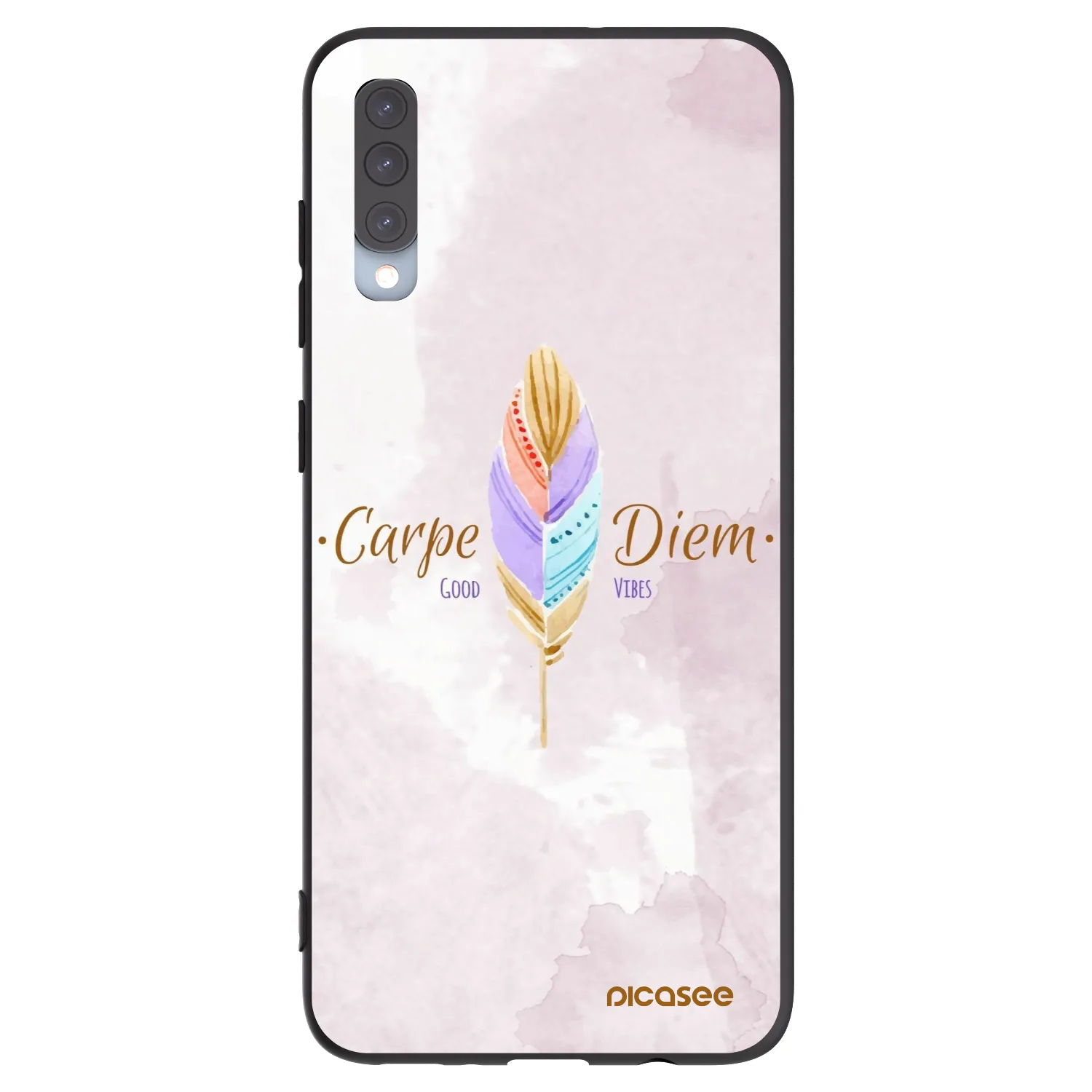 Picasee crna silikonska maskica za Samsung Galaxy A70 A705F - Carpe Diem
