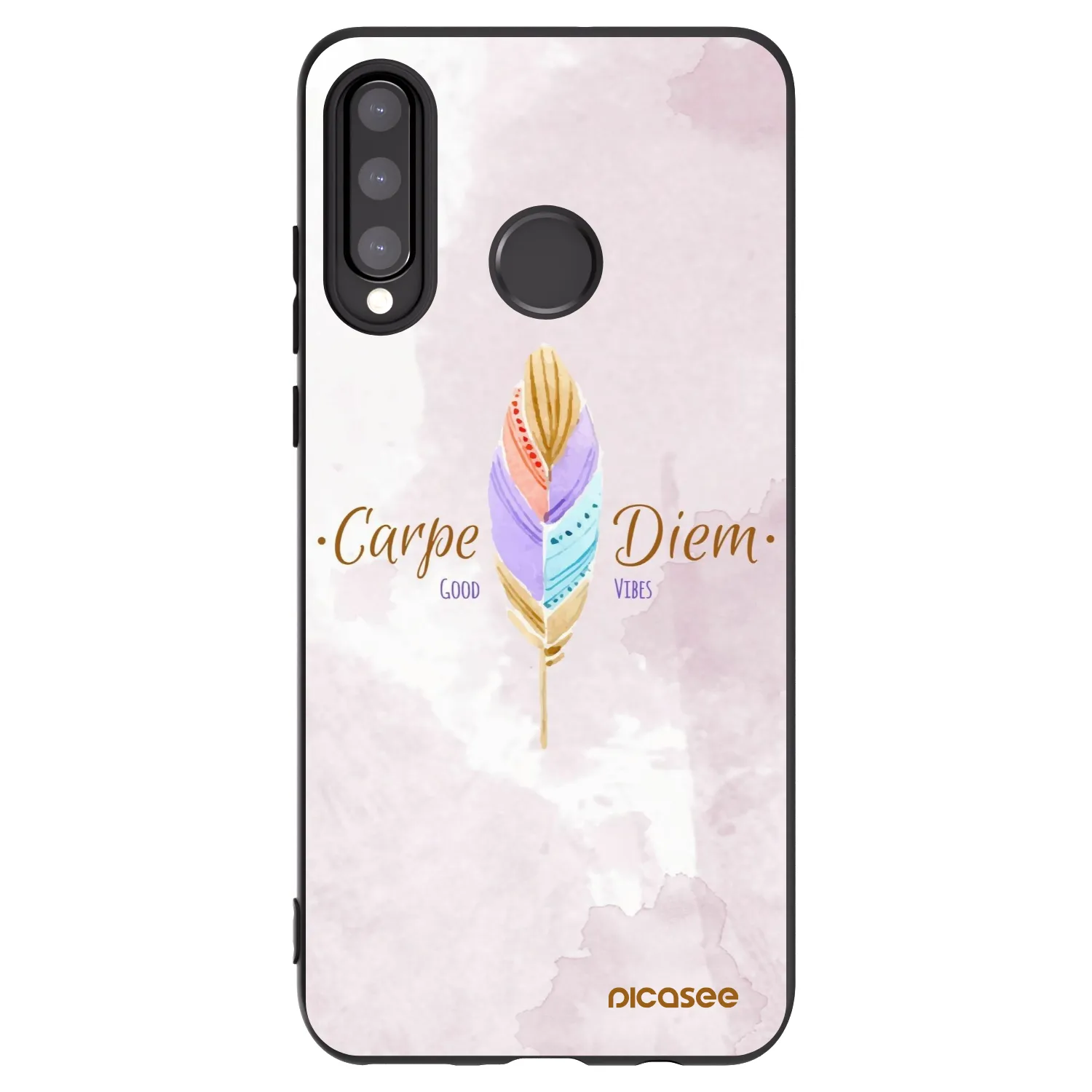 Picasee crna silikonska maskica za Huawei P30 Lite - Carpe Diem