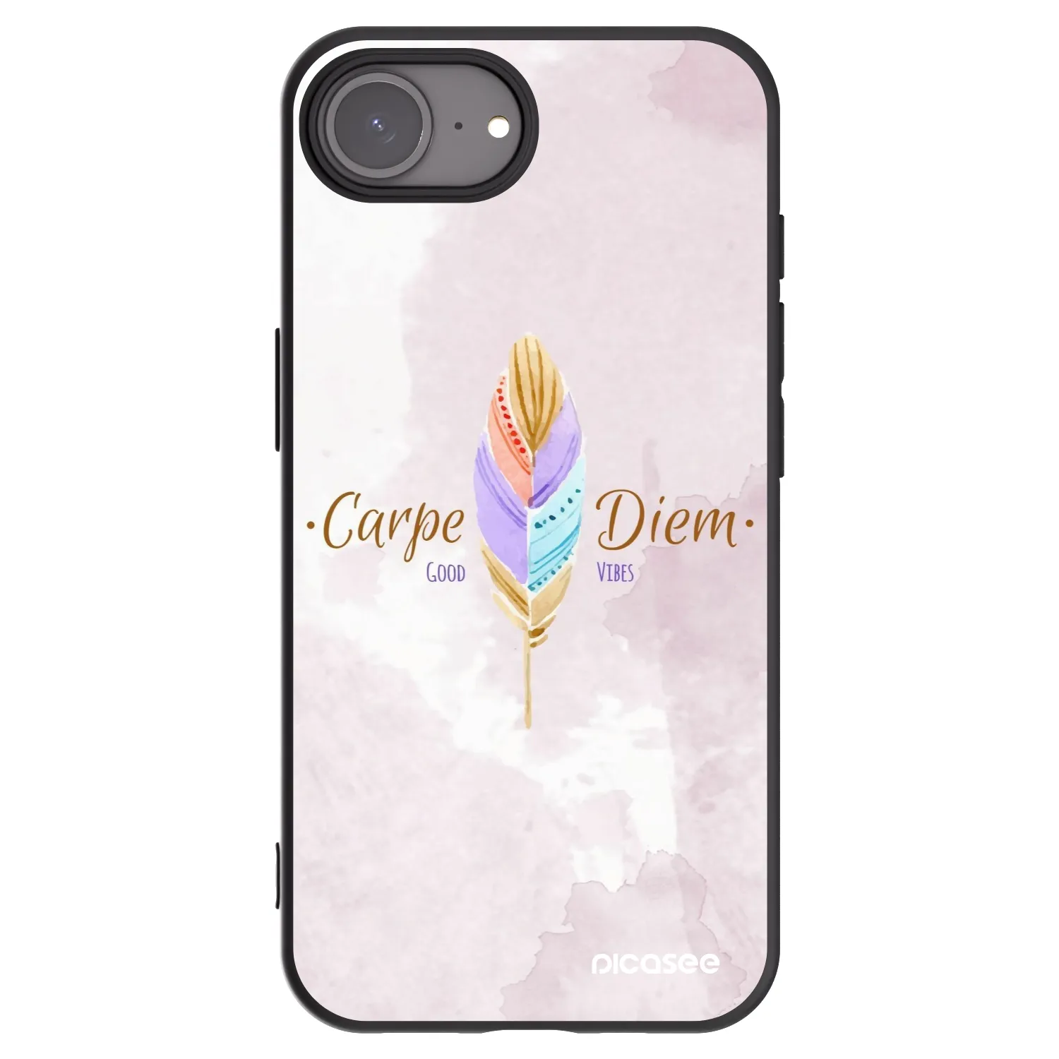 Picasee crna silikonska maskica za Apple iPhone 17e - Carpe Diem