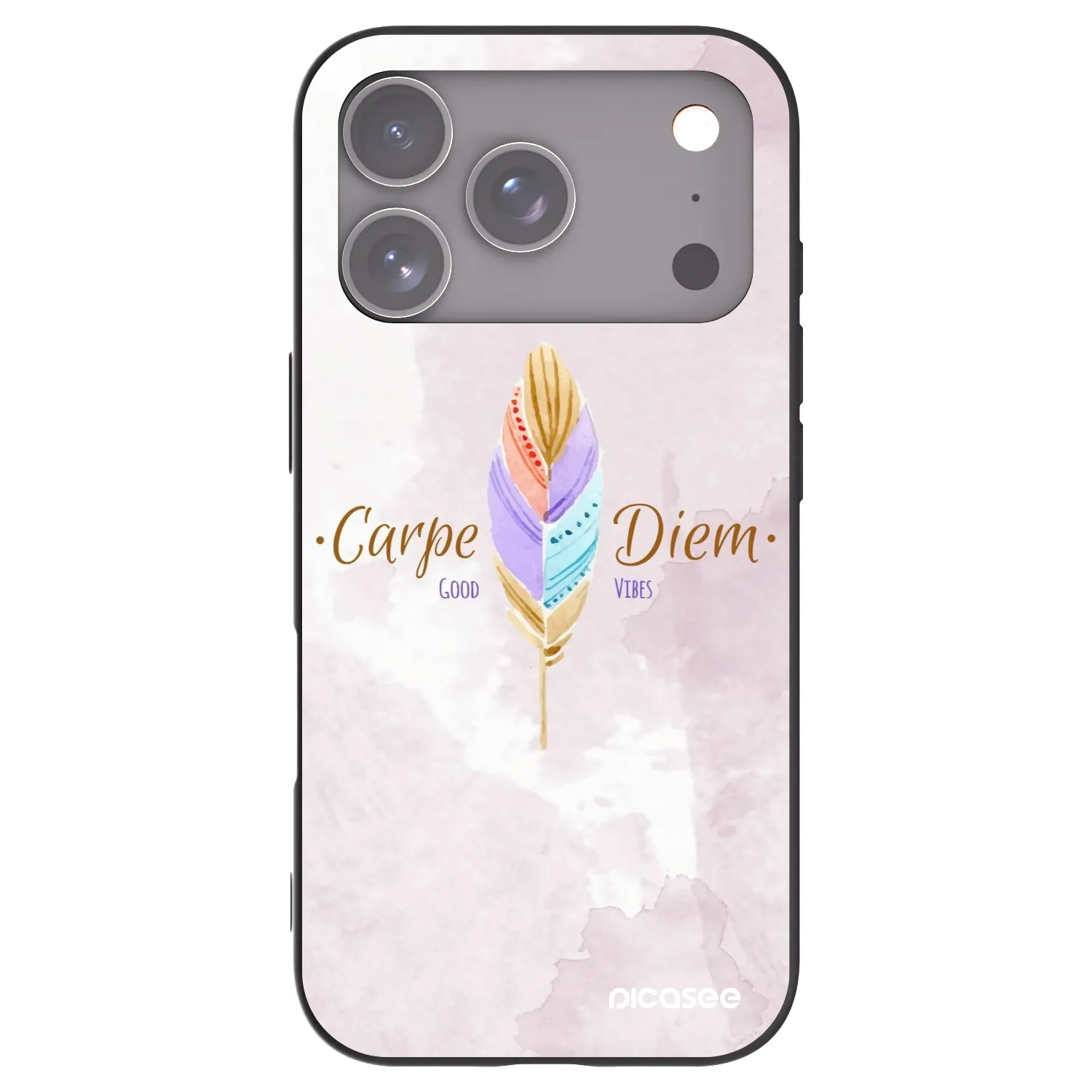 Picasee crna silikonska maskica za Apple iPhone 18 Pro - Carpe Diem