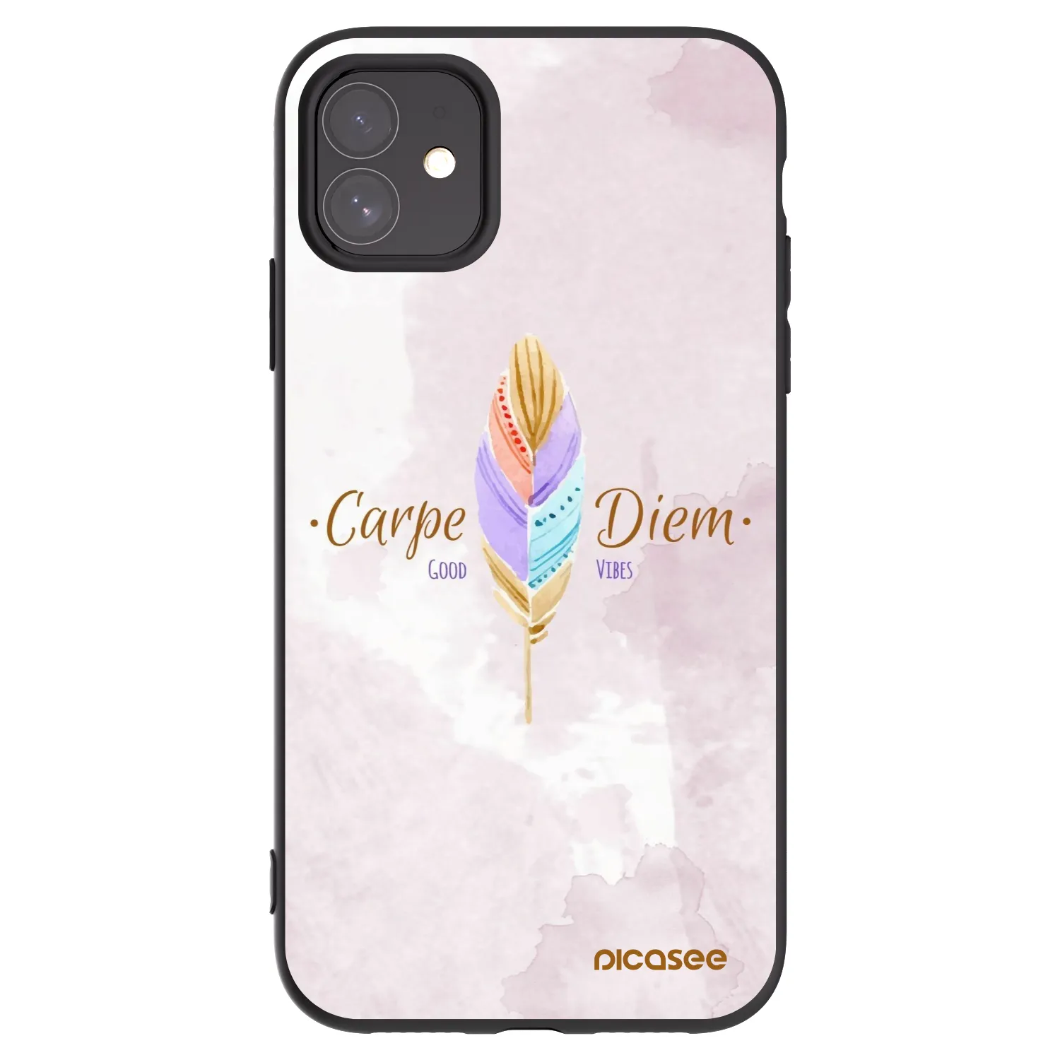 Picasee crna silikonska maskica za Apple iPhone 11 - Carpe Diem