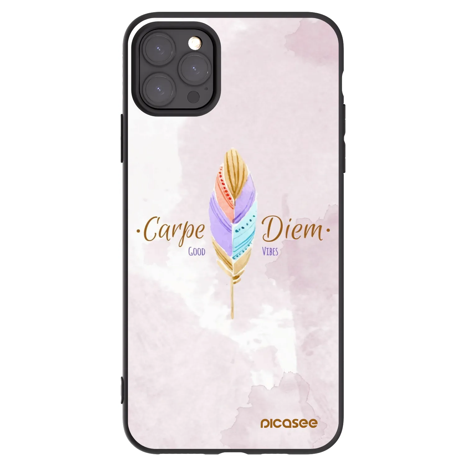 Picasee crna silikonska maskica za Apple iPhone 11 Pro Max - Carpe Diem