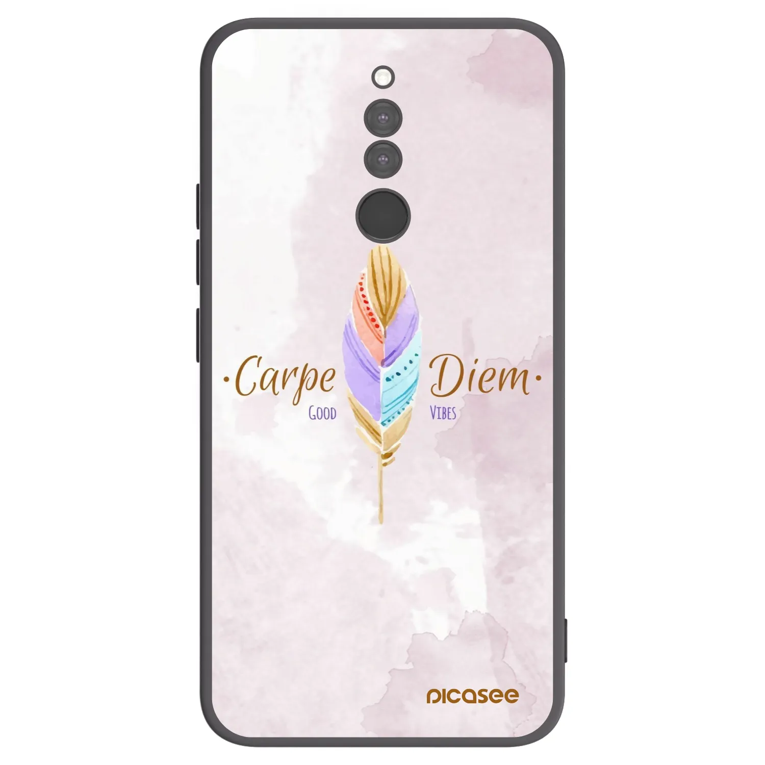 Picasee crna silikonska maskica za Xiaomi Redmi 8 - Carpe Diem