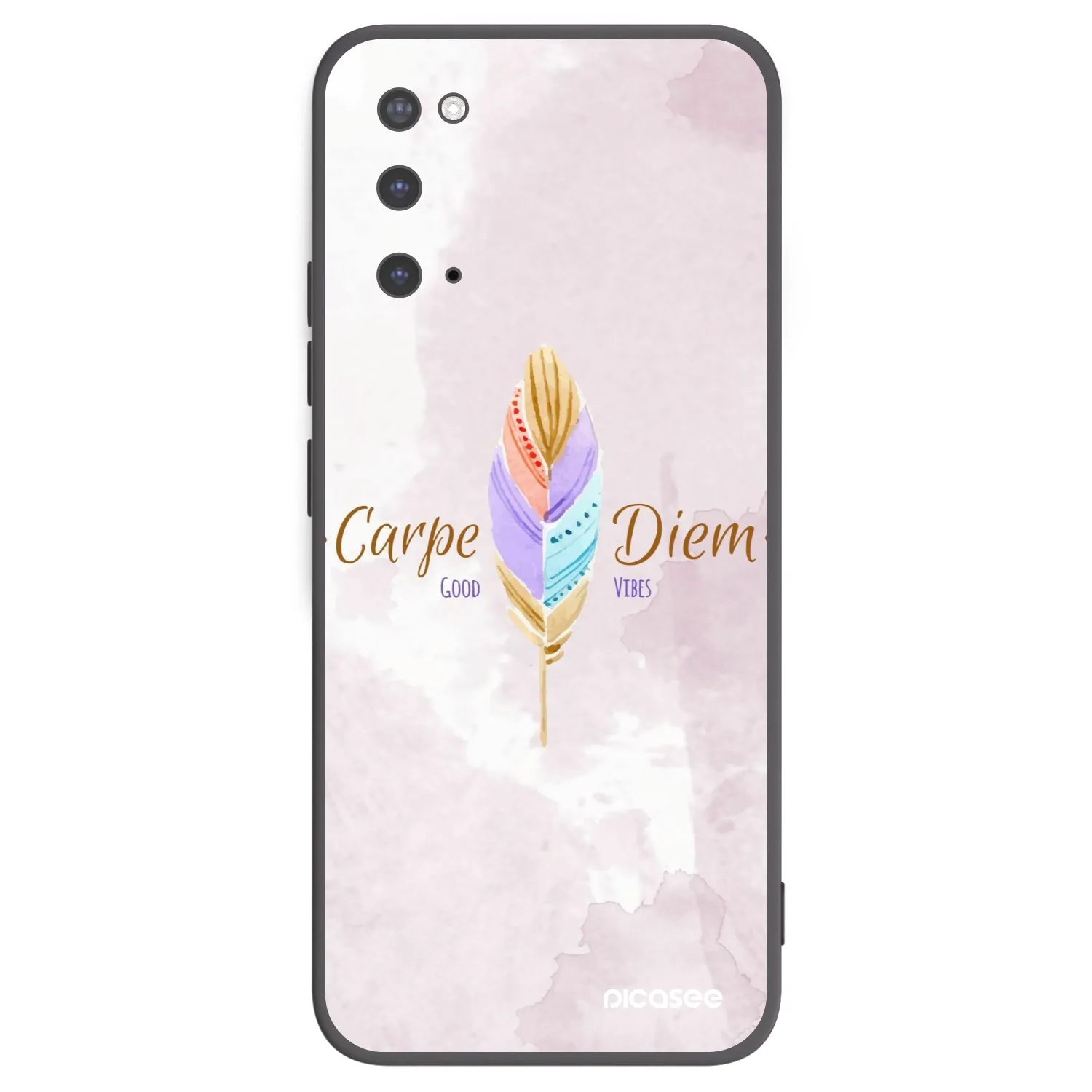 Picasee crna silikonska maskica za Samsung Galaxy S20 G980F - Carpe Diem