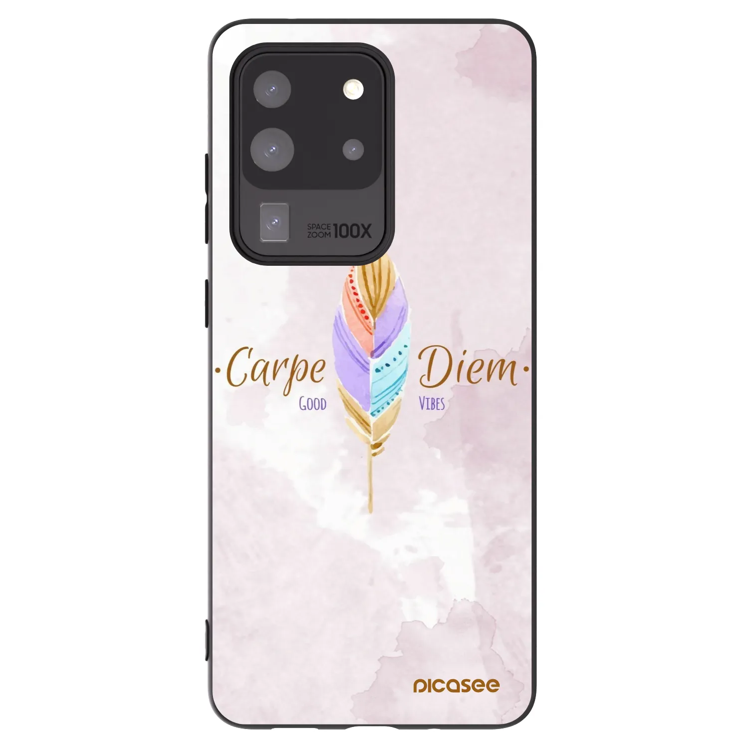 Picasee crna silikonska maskica za Samsung Galaxy S20 Ultra 5G G988F - Carpe Diem