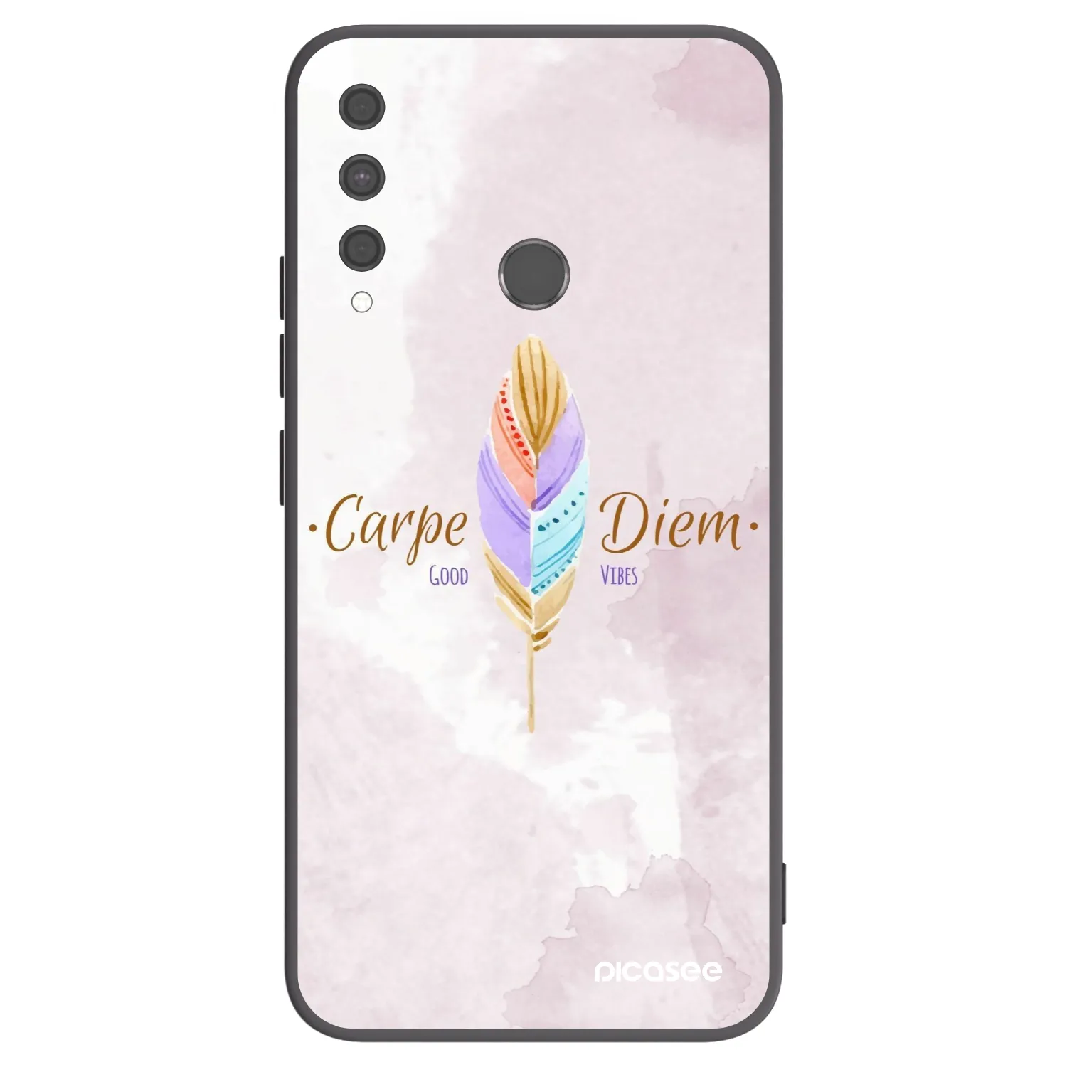 Picasee crna silikonska maskica za Huawei P40 Lite E - Carpe Diem