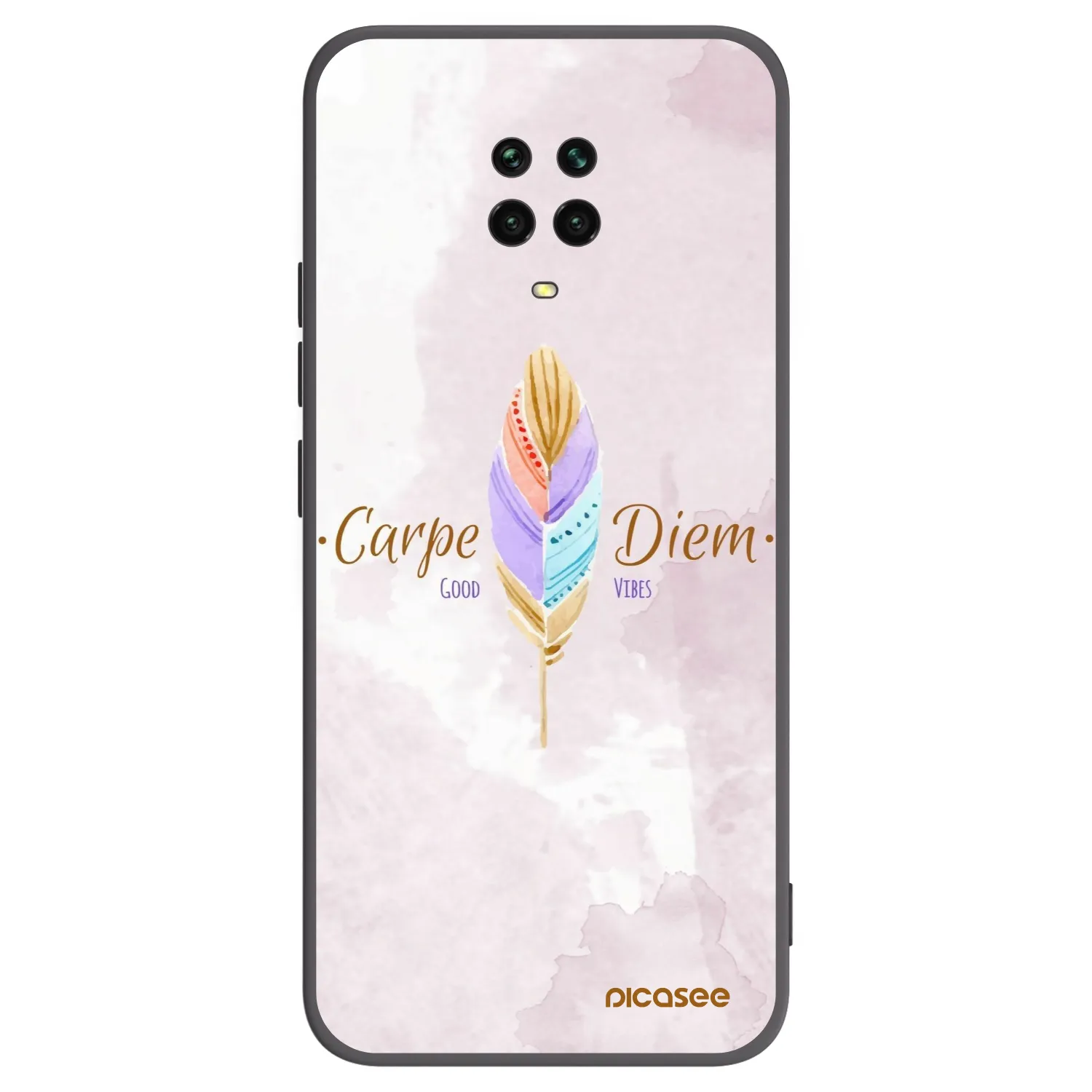 Picasee crna silikonska maskica za Xiaomi Redmi Note 9 Pro - Carpe Diem