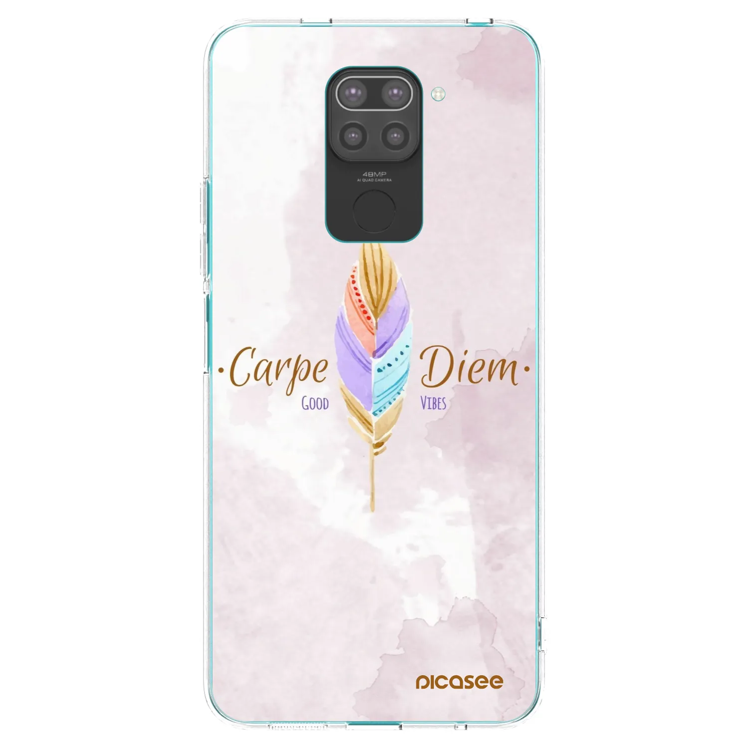 Picasee crna silikonska maskica za Xiaomi Redmi Note 9 - Carpe Diem