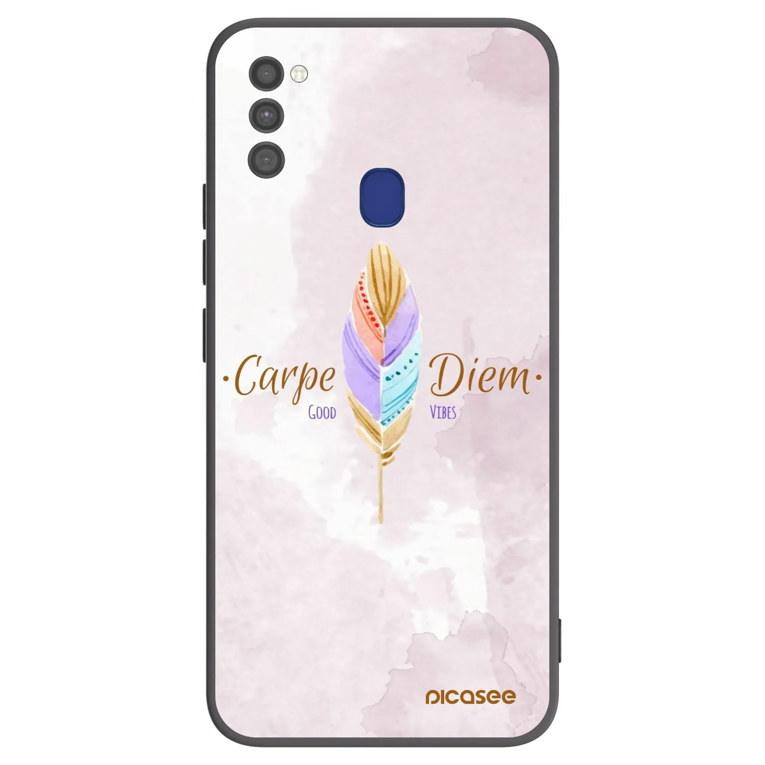 Picasee crna silikonska maskica za Samsung Galaxy M21 M215F - Carpe Diem