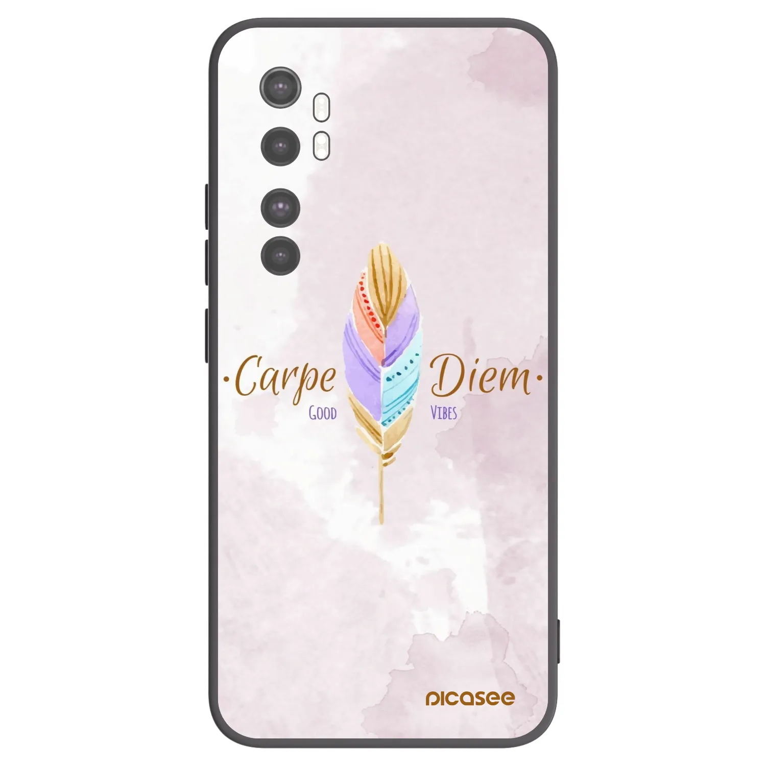Picasee crna silikonska maskica za Xiaomi Mi Note 10 Lite - Carpe Diem