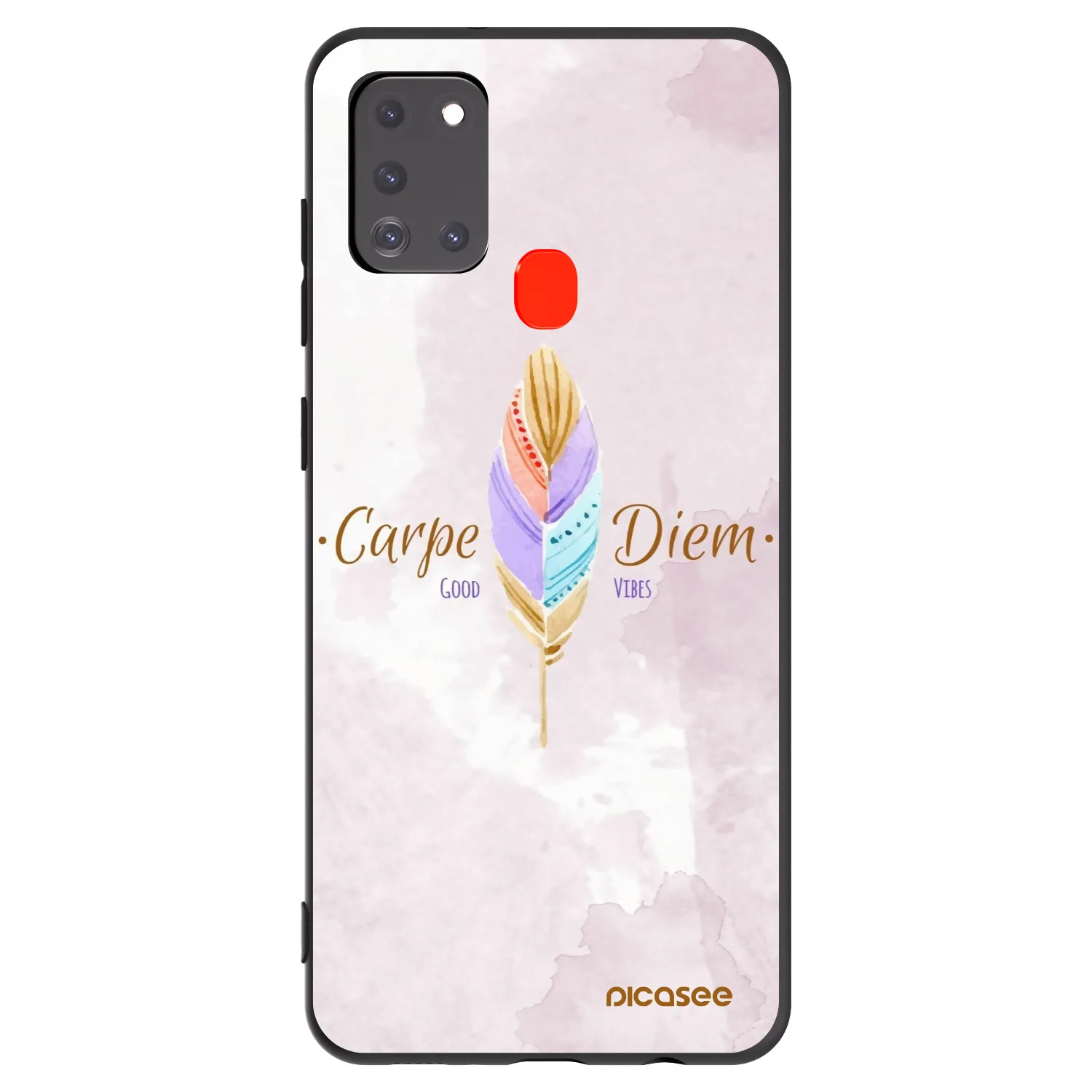 Picasee crna silikonska maskica za Samsung Galaxy A21s - Carpe Diem