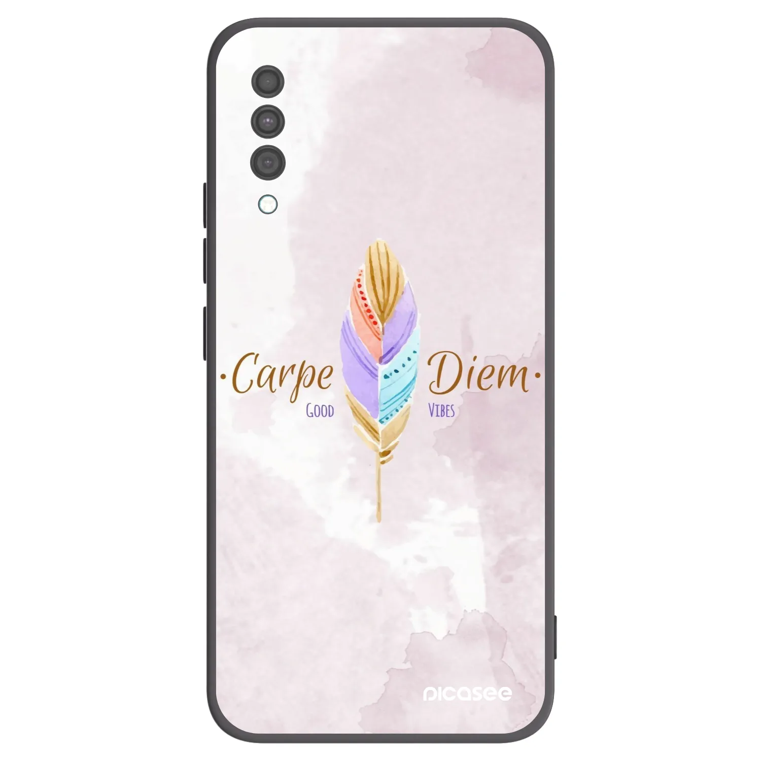 Picasee crna silikonska maskica za Samsung Galaxy A30s A307F - Carpe Diem