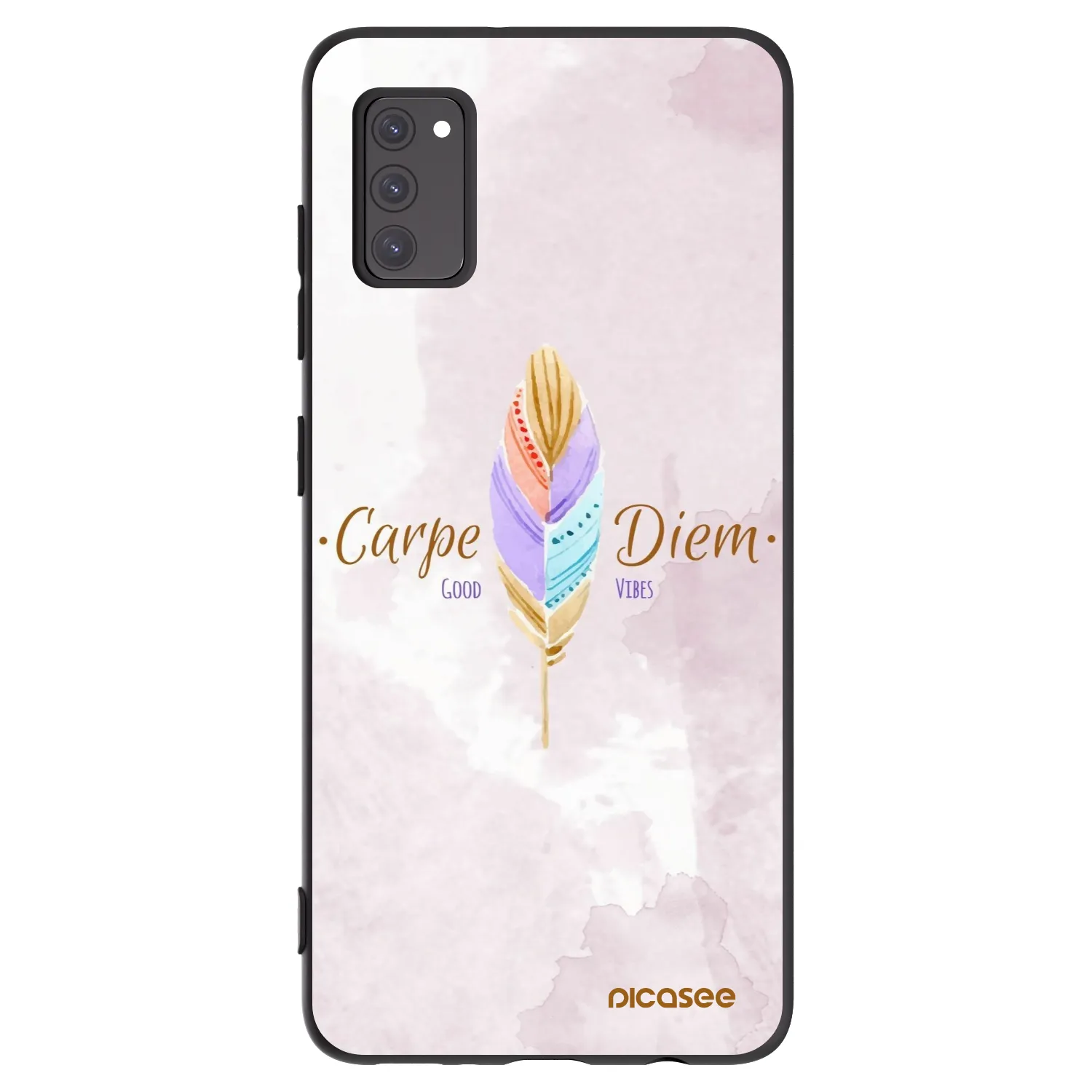 Picasee crna silikonska maskica za Samsung Galaxy A41 A415F - Carpe Diem