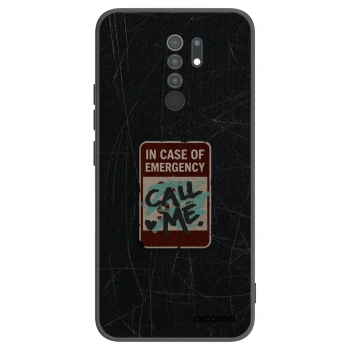 Picasee crna silikonska maskica za Xiaomi Redmi 9 - EMERGENCY