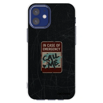 Picasee silikonska prozirna maskica za Apple iPhone 12 mini - EMERGENCY