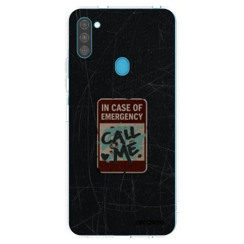 Picasee silikonska prozirna maskica za Samsung Galaxy M11 - EMERGENCY