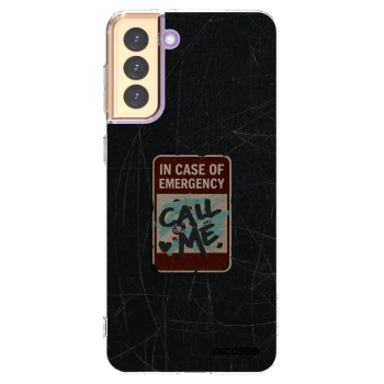 Picasee silikonska prozirna maskica za Samsung Galaxy S21+ 5G G996F - EMERGENCY