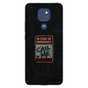 Picasee silikonska prozirna maskica za Motorola Moto G9 Play - EMERGENCY