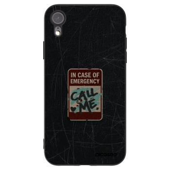 Picasee crna silikonska maskica za Apple iPhone XR - EMERGENCY