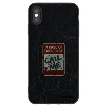 Picasee crna silikonska maskica za Apple iPhone XS Max - EMERGENCY