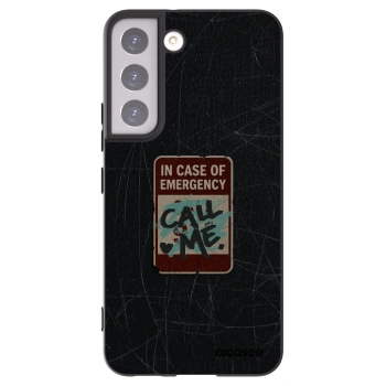 Picasee crna silikonska maskica za Samsung Galaxy S22 5G - EMERGENCY