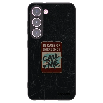 Picasee crna silikonska maskica za Samsung Galaxy S23 5G - EMERGENCY