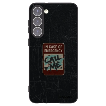 Picasee crna silikonska maskica za Samsung Galaxy S23+ 5G - EMERGENCY