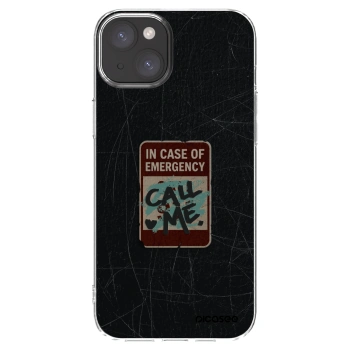 Picasee silikonska prozirna maskica za Apple iPhone 15 Plus - EMERGENCY