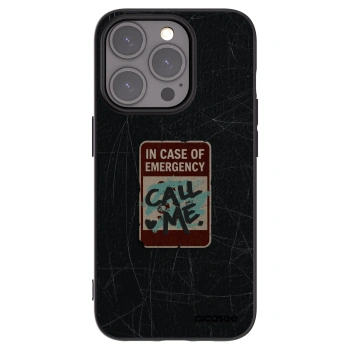 Picasee crna silikonska maskica za Apple iPhone 15 Pro - EMERGENCY