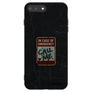 Picasee crna silikonska maskica za Apple iPhone 7 Plus - EMERGENCY