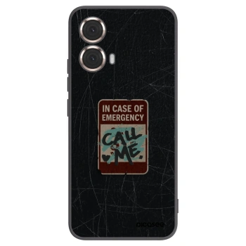 Picasee crna silikonska maskica za Motorola Moto G85 - EMERGENCY